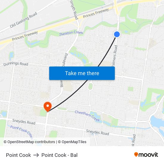 Point Cook to Point Cook - Bal map