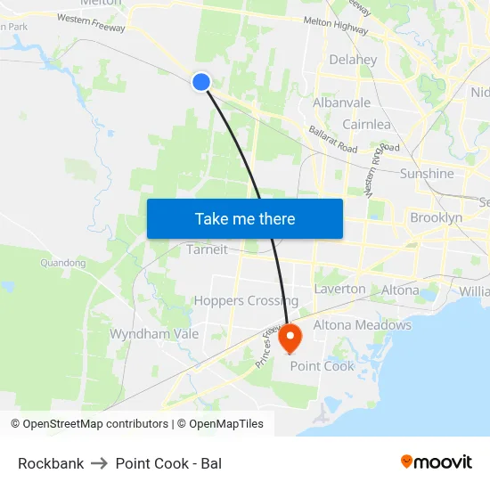 Rockbank to Point Cook - Bal map