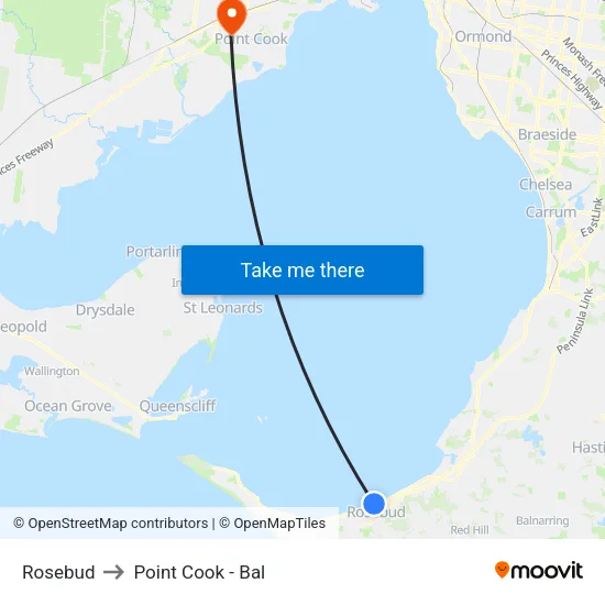 Rosebud to Point Cook - Bal map