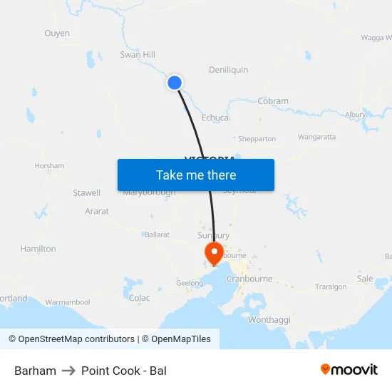 Barham to Point Cook - Bal map