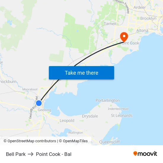 Bell Park to Point Cook - Bal map