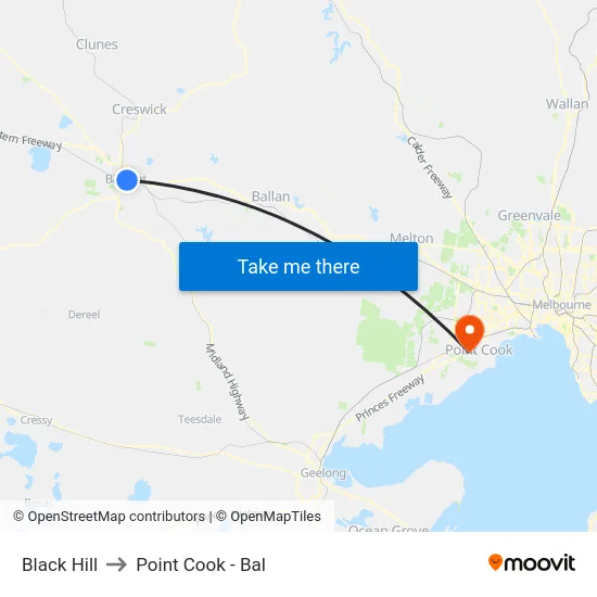 Black Hill to Point Cook - Bal map