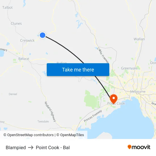 Blampied to Point Cook - Bal map