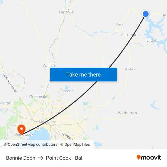 Bonnie Doon to Point Cook - Bal map