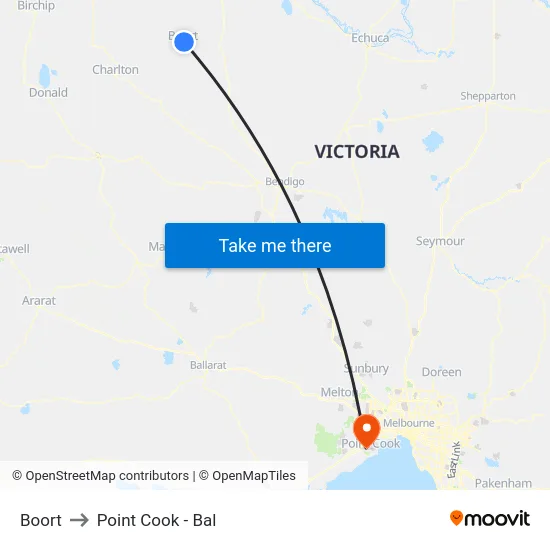 Boort to Point Cook - Bal map