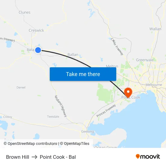 Brown Hill to Point Cook - Bal map