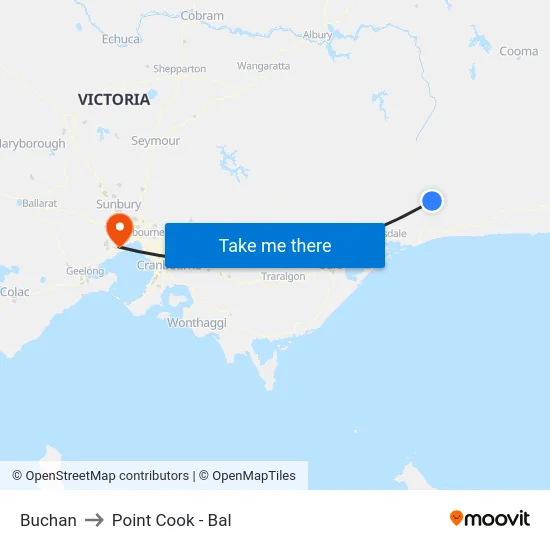 Buchan to Point Cook - Bal map