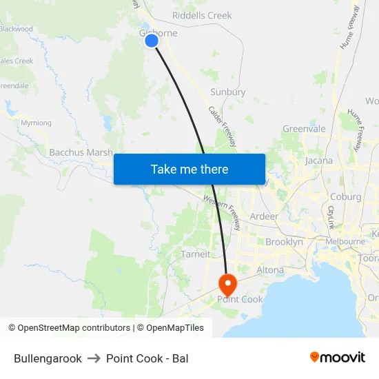 Bullengarook to Point Cook - Bal map