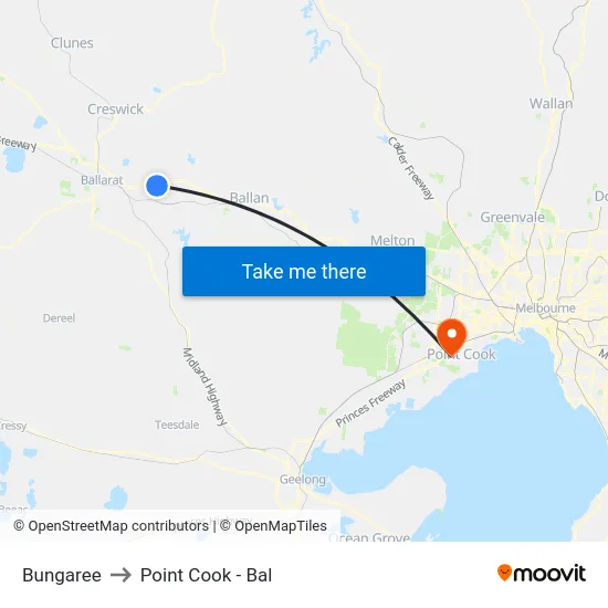 Bungaree to Point Cook - Bal map