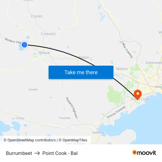 Burrumbeet to Point Cook - Bal map
