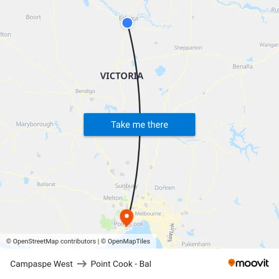 Campaspe West to Point Cook - Bal map