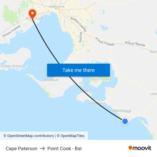 Cape Paterson to Point Cook - Bal map