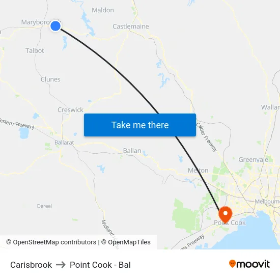 Carisbrook to Point Cook - Bal map