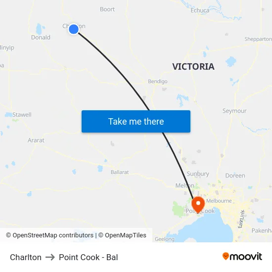 Charlton to Point Cook - Bal map