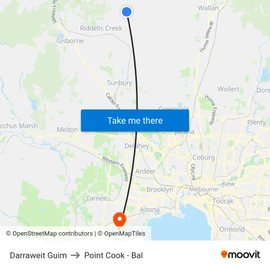 Darraweit Guim to Point Cook - Bal map