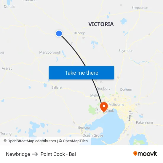 Newbridge to Point Cook - Bal map