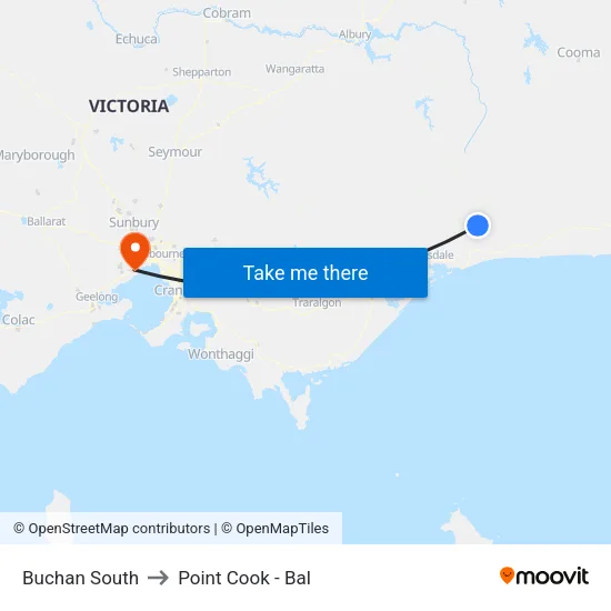 Buchan South to Point Cook - Bal map