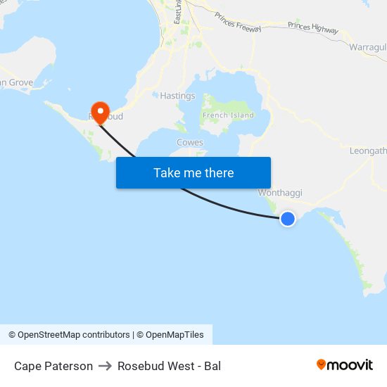 Cape Paterson to Rosebud West - Bal map