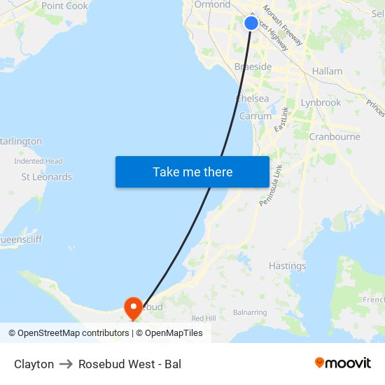 Clayton to Rosebud West - Bal map