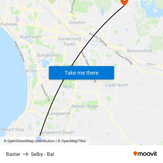 Baxter to Selby - Bal map