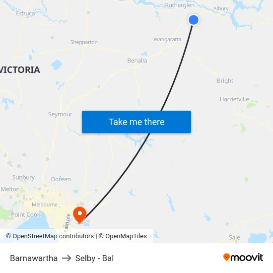 Barnawartha to Selby - Bal map