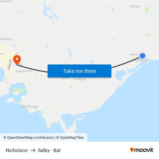 Nicholson to Selby - Bal map