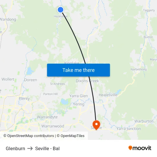 Glenburn to Seville - Bal map