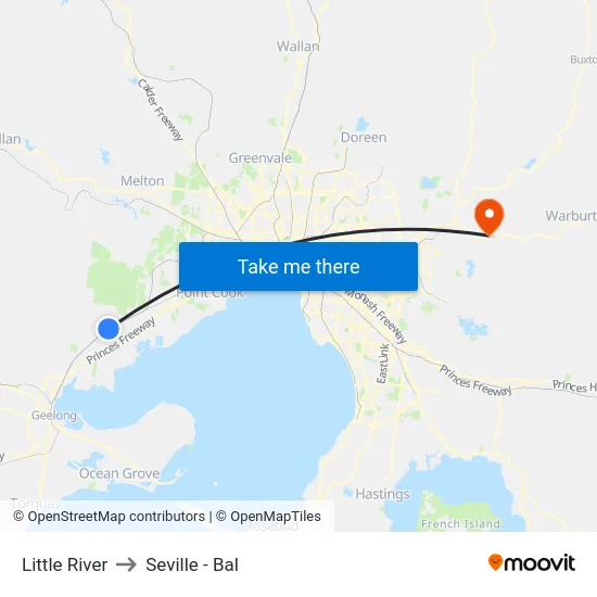 Little River to Seville - Bal map