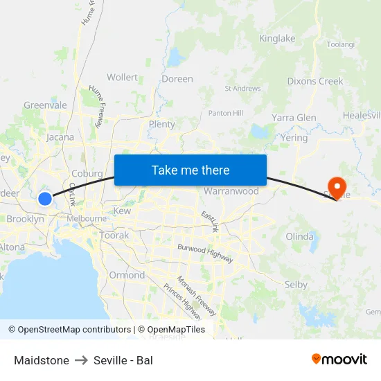 Maidstone to Seville - Bal map