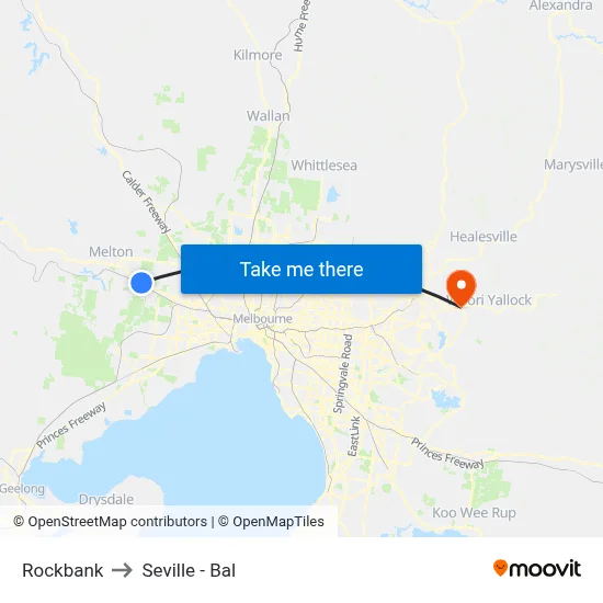 Rockbank to Seville - Bal map
