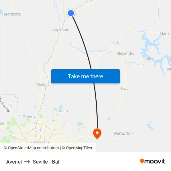 Avenel to Seville - Bal map