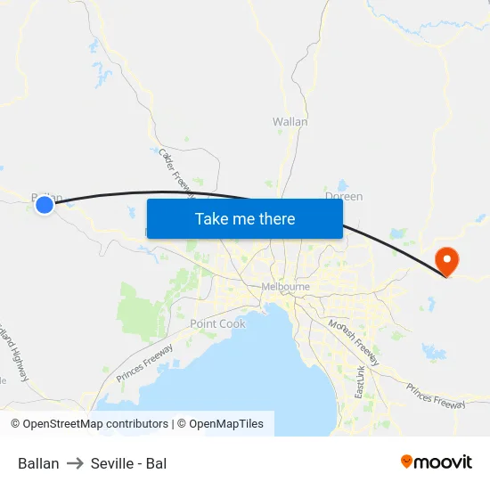 Ballan to Seville - Bal map
