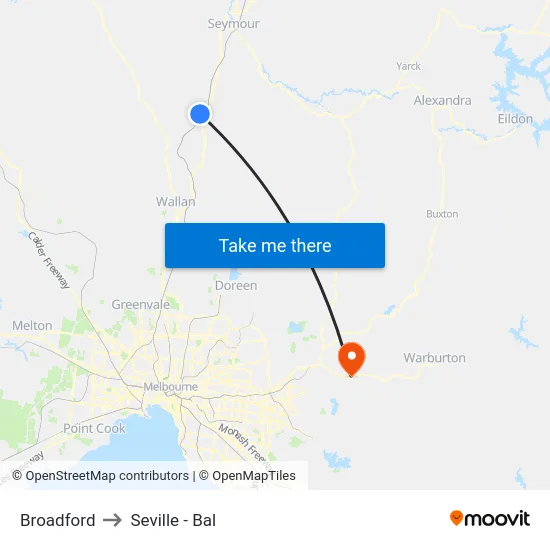 Broadford to Seville - Bal map