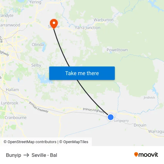 Bunyip to Seville - Bal map