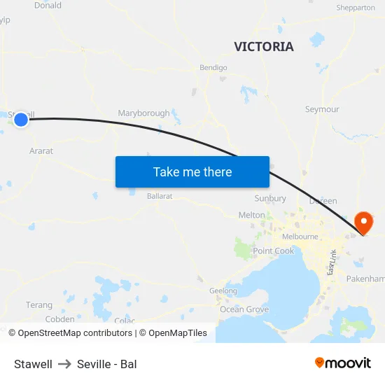 Stawell to Seville - Bal map