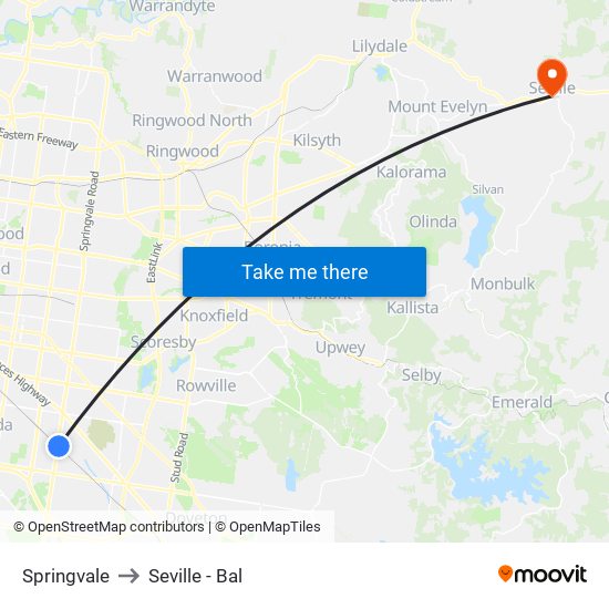 Springvale to Seville - Bal map