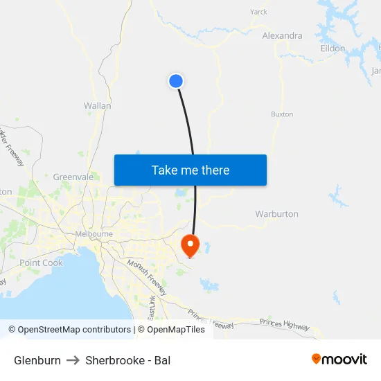 Glenburn to Sherbrooke - Bal map