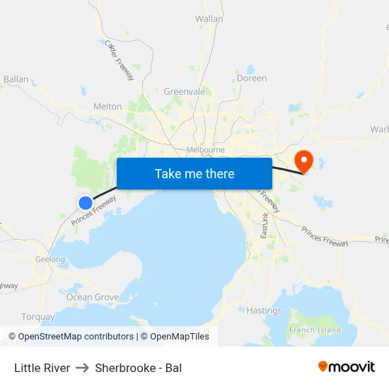 Little River to Sherbrooke - Bal map