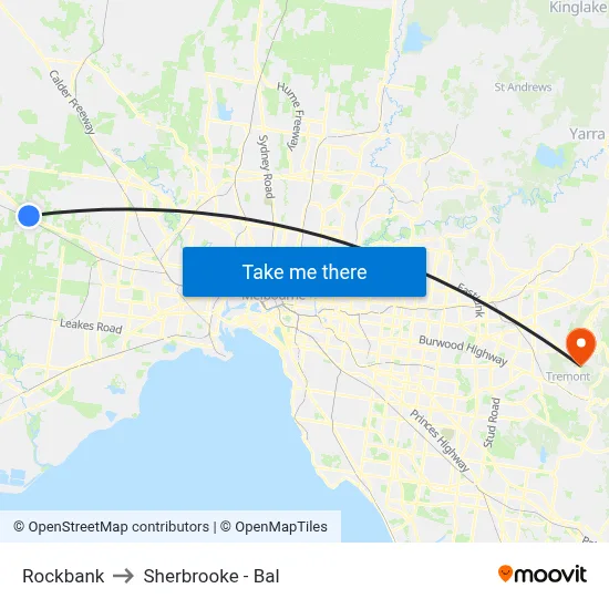 Rockbank to Sherbrooke - Bal map