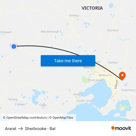 Ararat to Sherbrooke - Bal map
