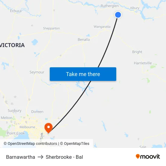 Barnawartha to Sherbrooke - Bal map