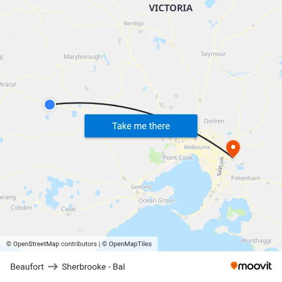 Beaufort to Sherbrooke - Bal map