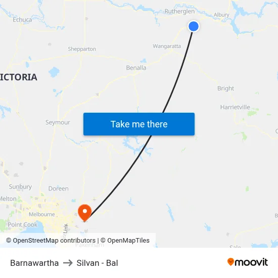 Barnawartha to Silvan - Bal map