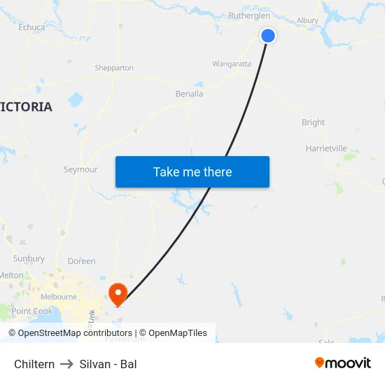 Chiltern to Silvan - Bal map
