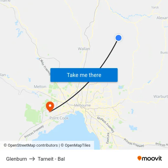 Glenburn to Tarneit - Bal map