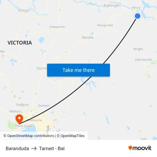Baranduda to Tarneit - Bal map