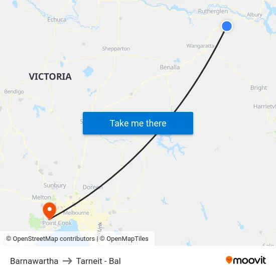 Barnawartha to Tarneit - Bal map