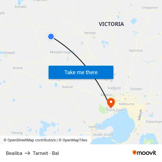 Bealiba to Tarneit - Bal map