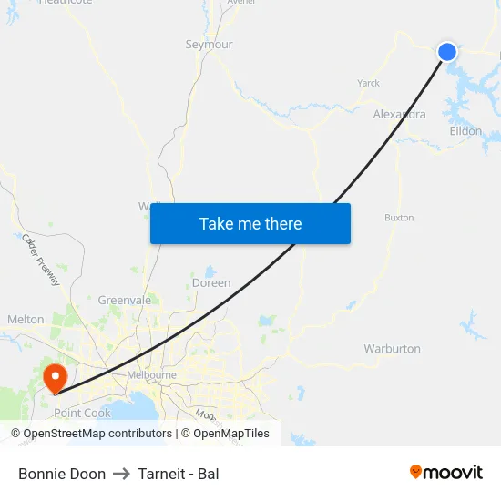 Bonnie Doon to Tarneit - Bal map