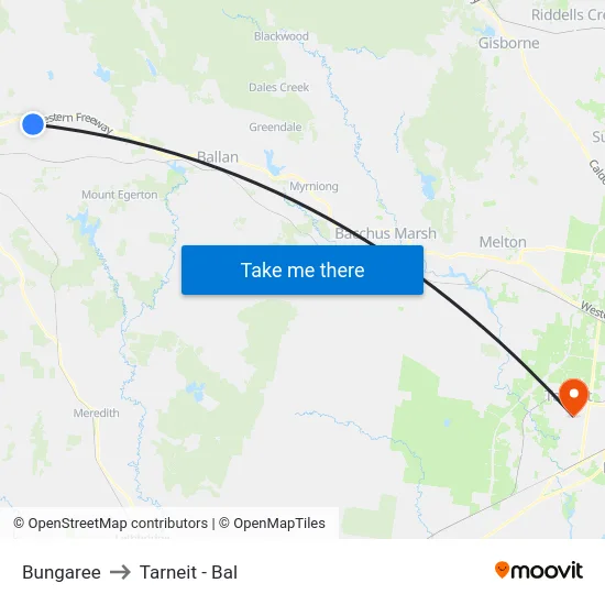 Bungaree to Tarneit - Bal map
